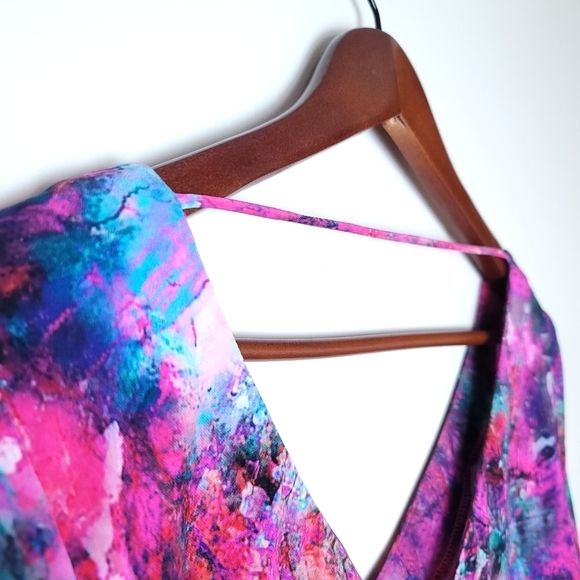 Amanda Uprichard 100% Silk Tie Dye Blouse 3/4 Sleeve Size Medium - Picture 7 of 8